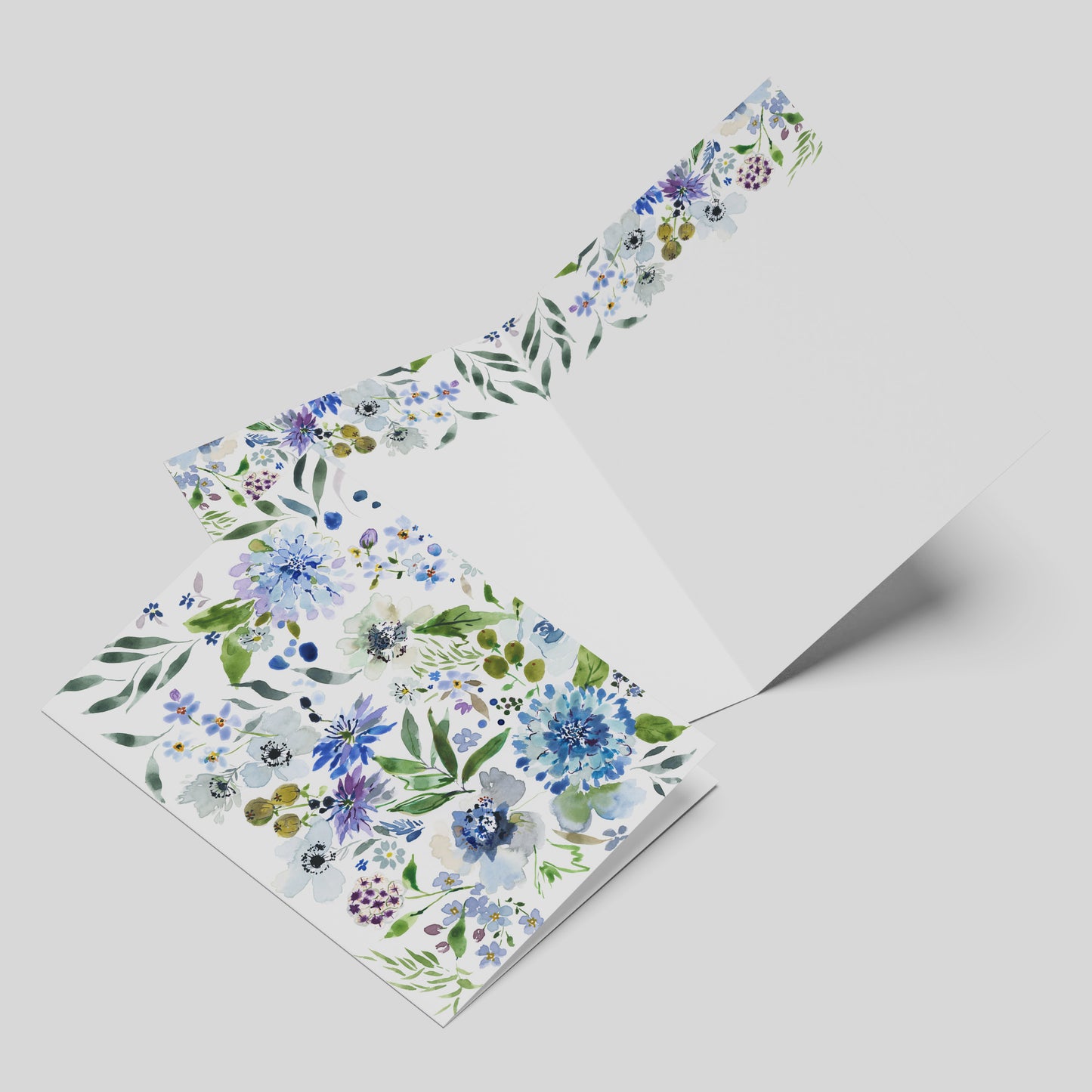 "Blue Flowers" Greeting Card
