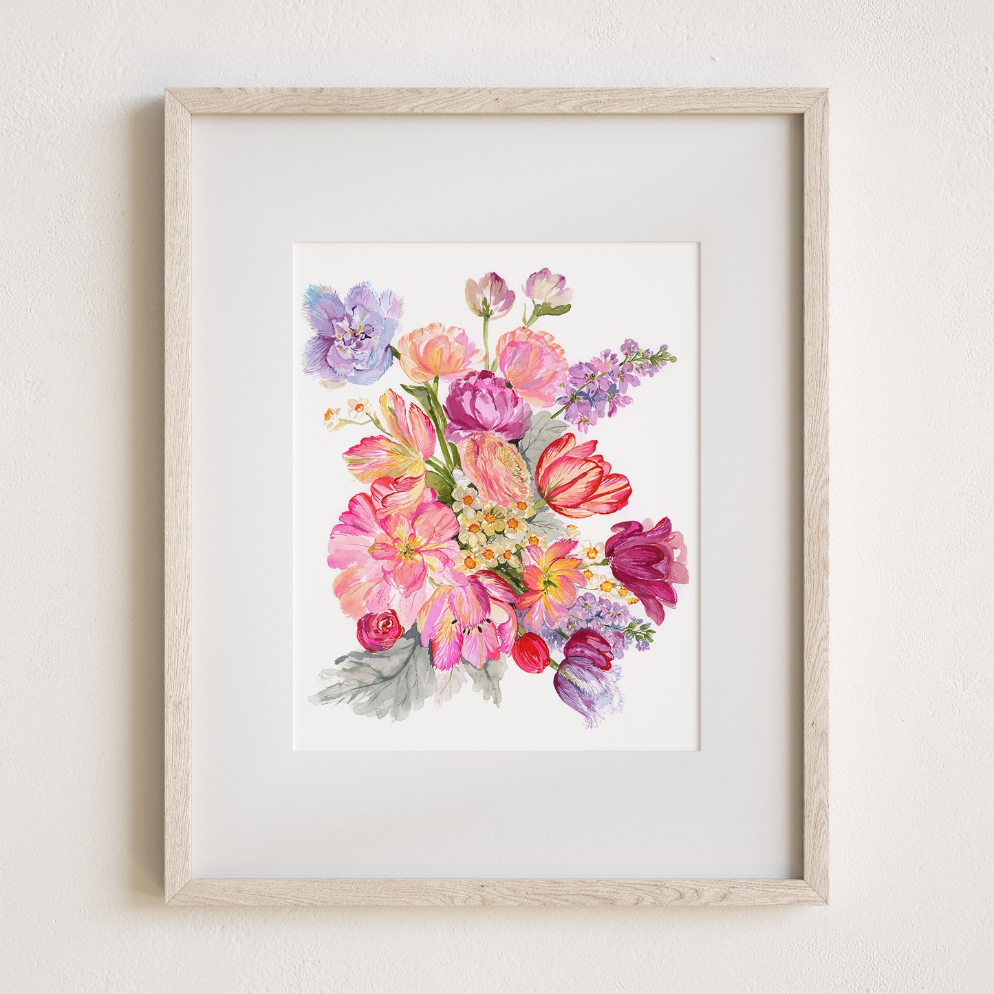 Fairy Tulips 8x10" with mat and frame, portrait view