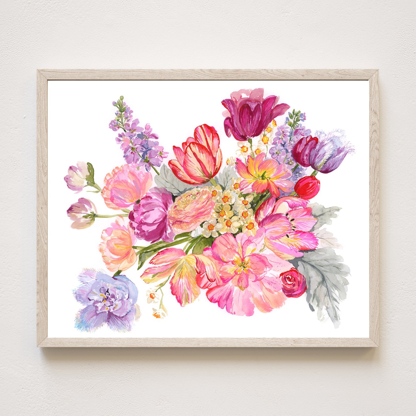 Fairy Tulips 8x10" with no mat and frame, landscape view
