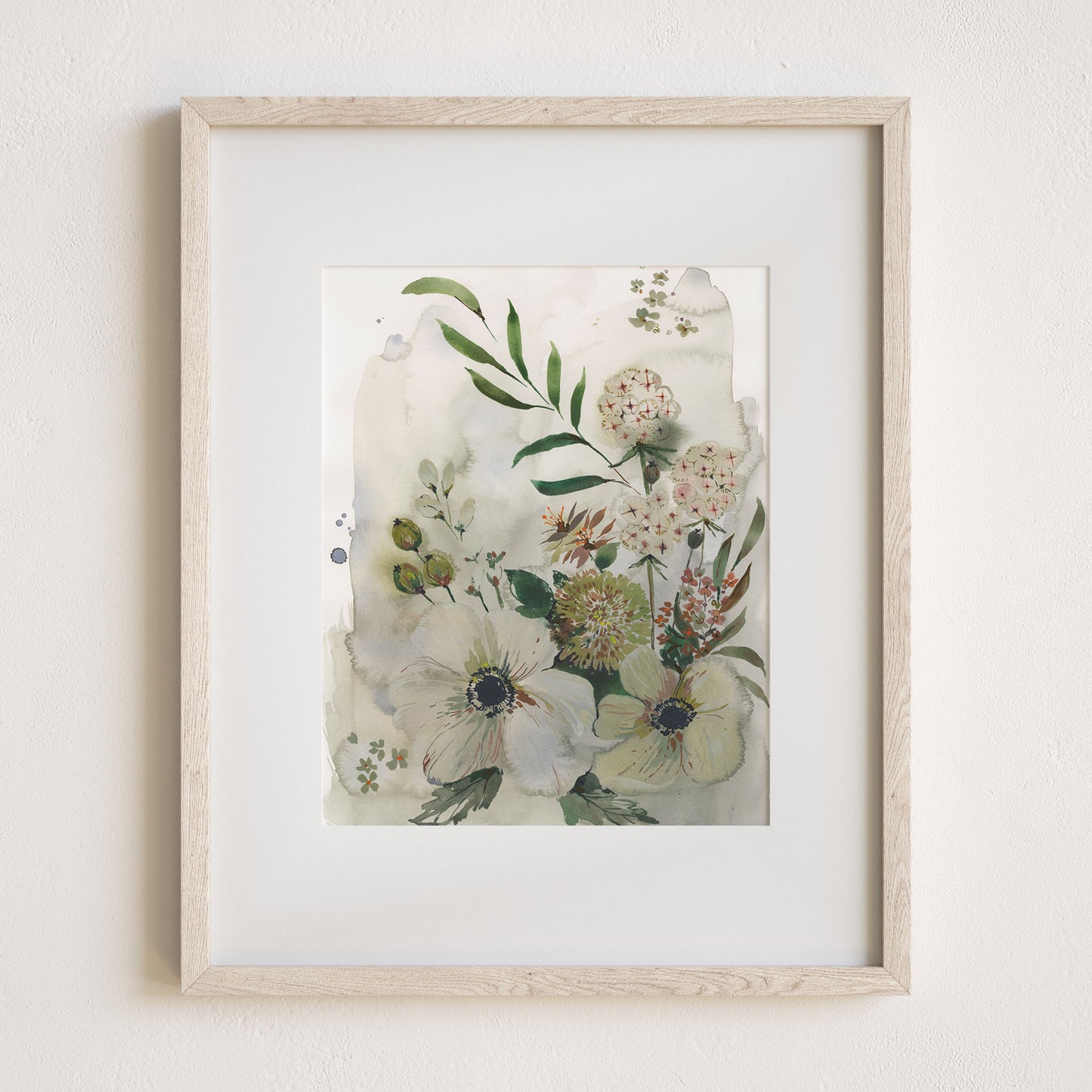 Garden Greens, 8x10" with mat and frame