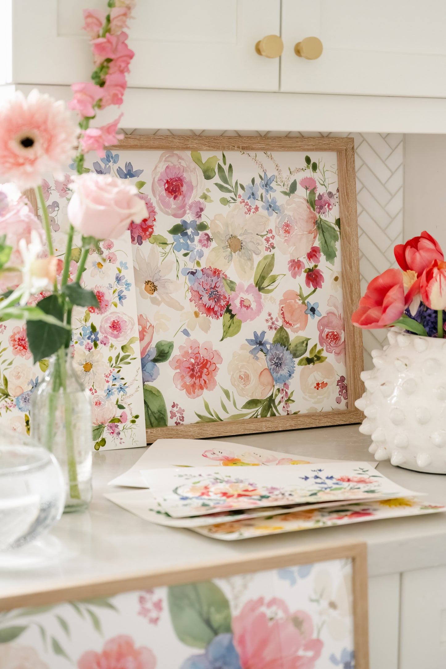 Love Art Print, 16x20" in frame. Inspiration flowers