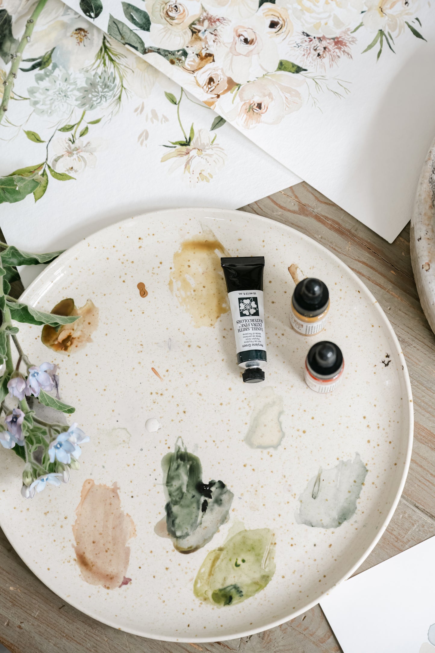 Watercolour paint palette