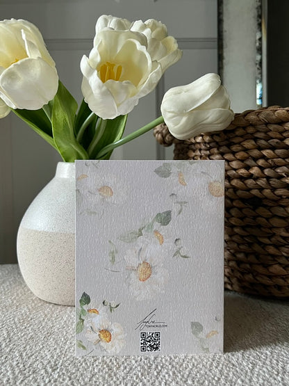 "Peony Pair on Beige" Greeting Card