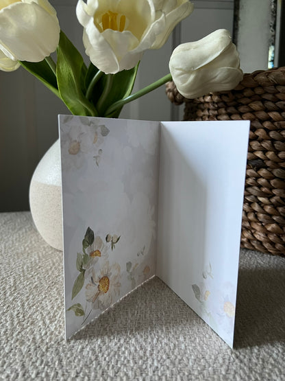 "Peony Pair on Brown" Greeting Card