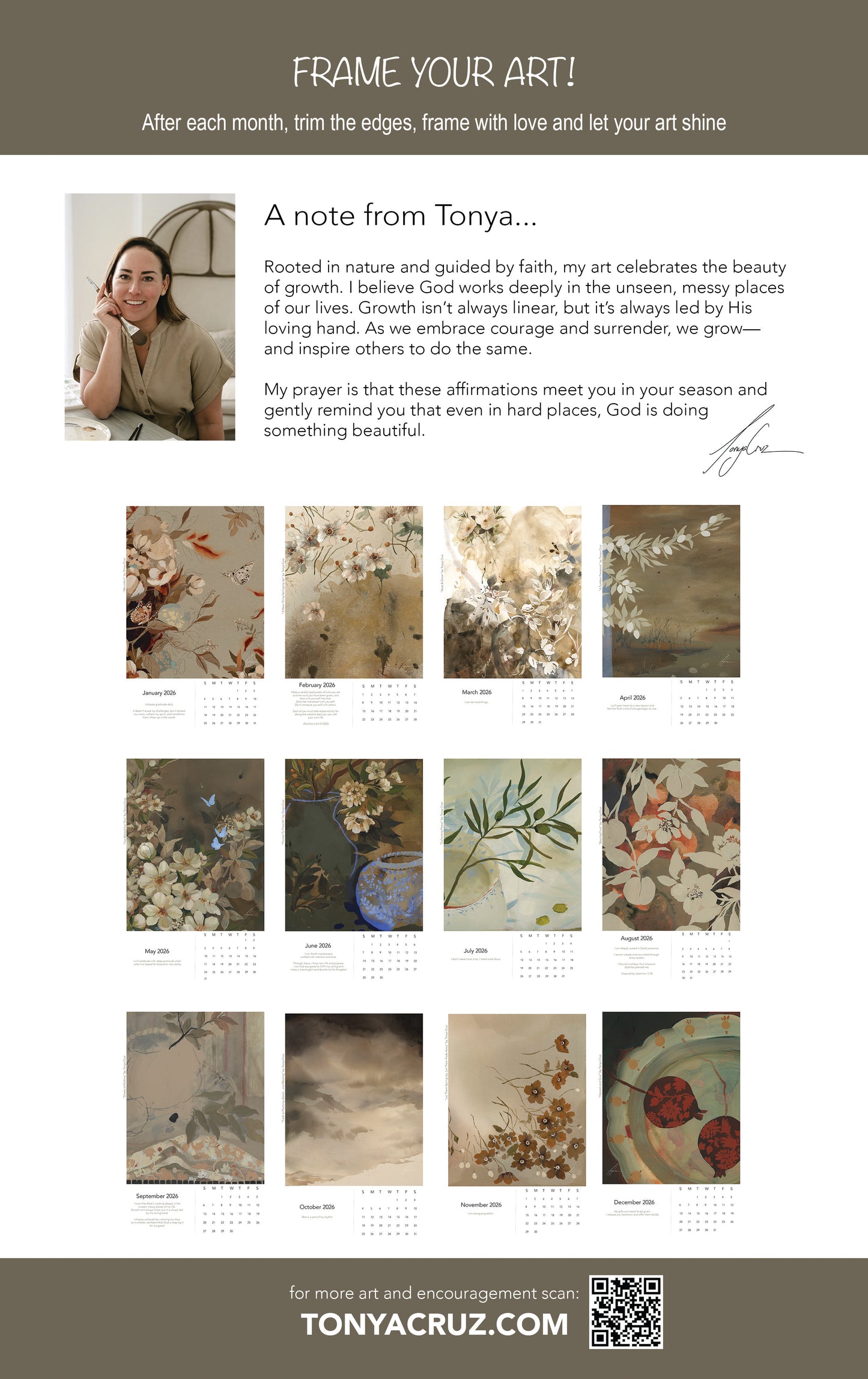 2026 Calendar with Affirmations