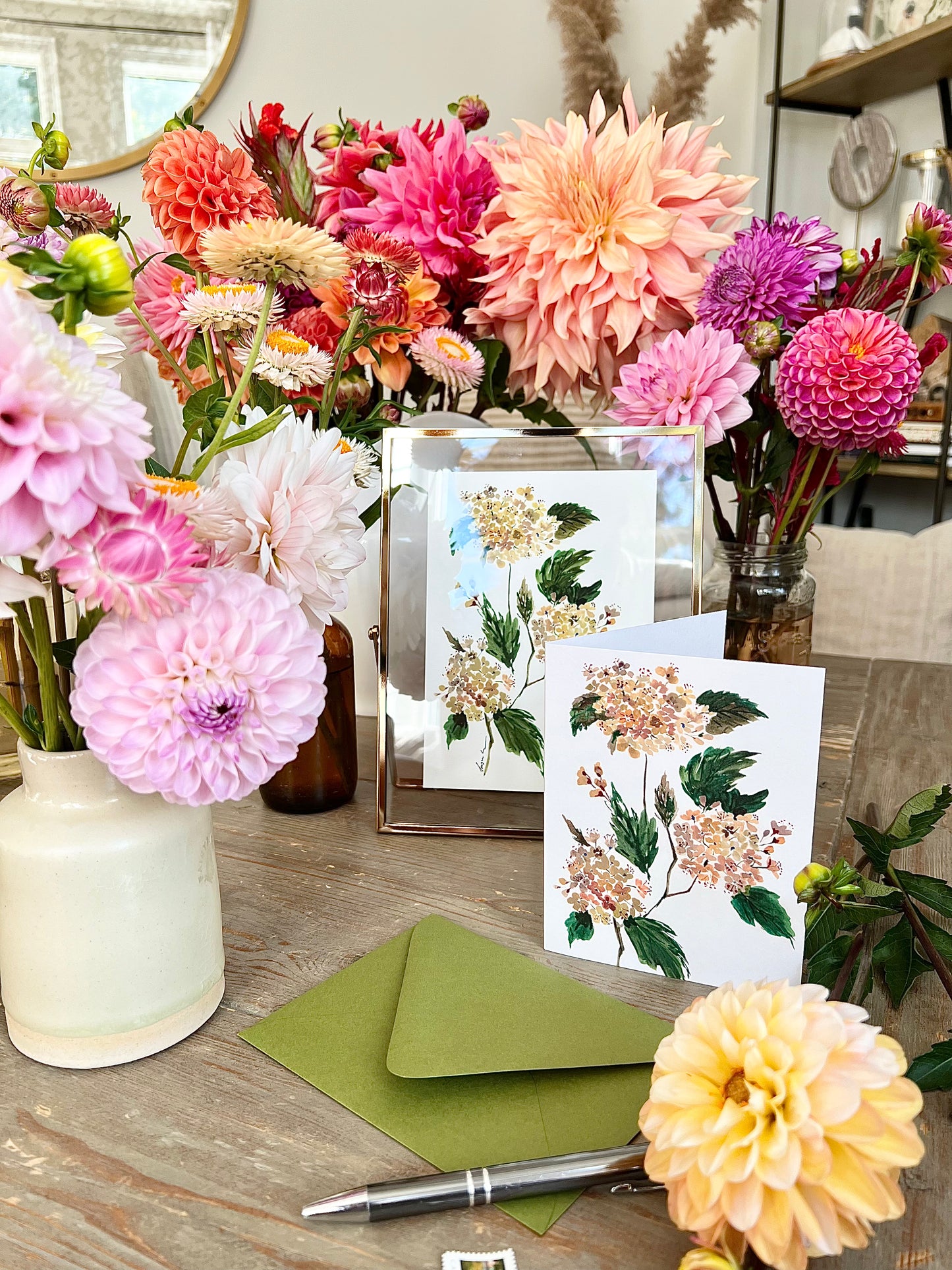 "Hydrangea" Greeting Card