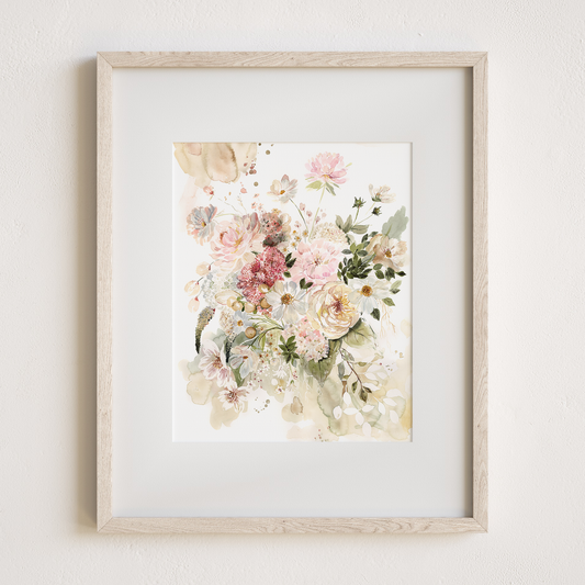 Breath art print wall art,  8x10" framed with mat
