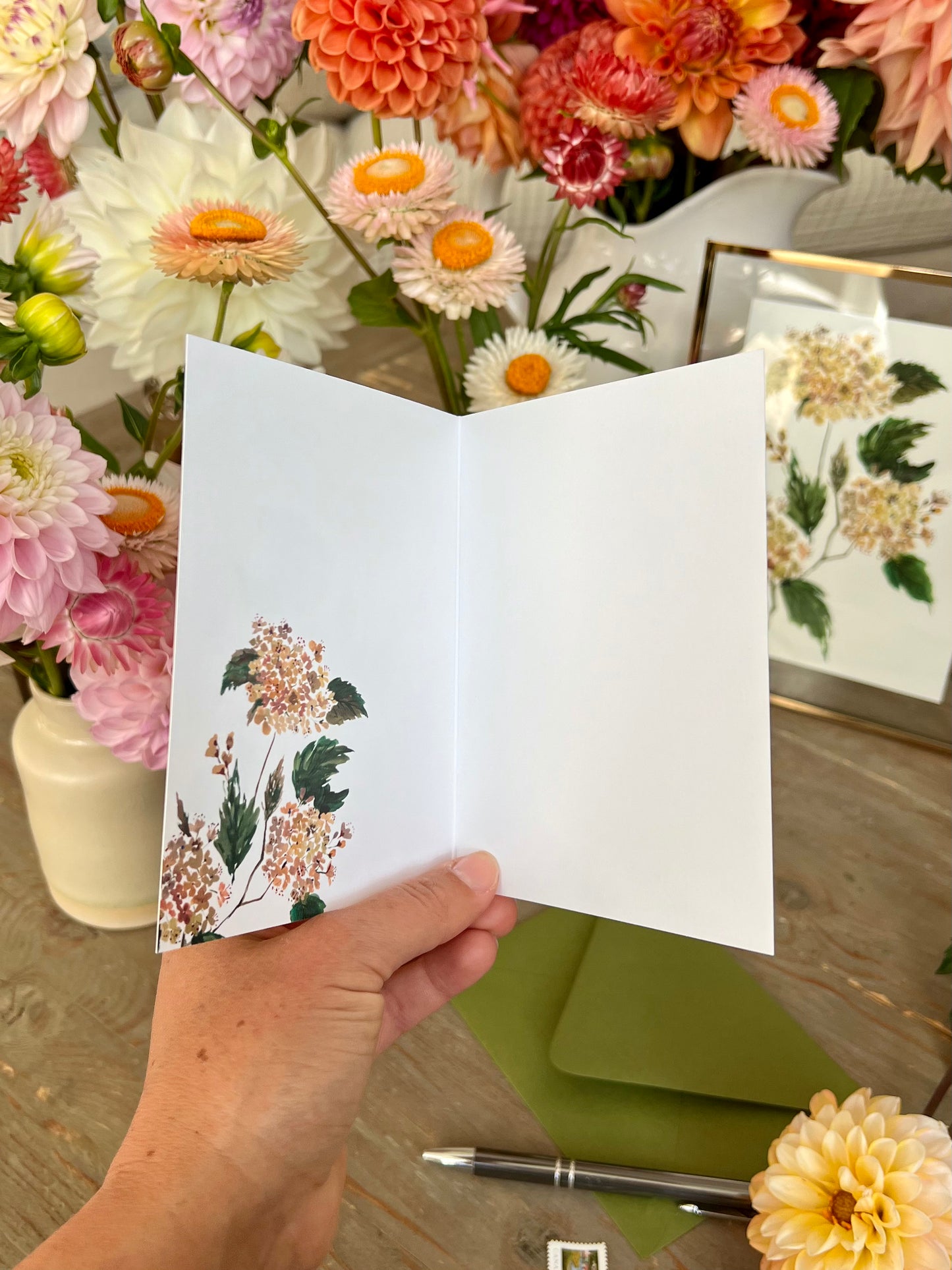 "Hydrangea" Greeting Card