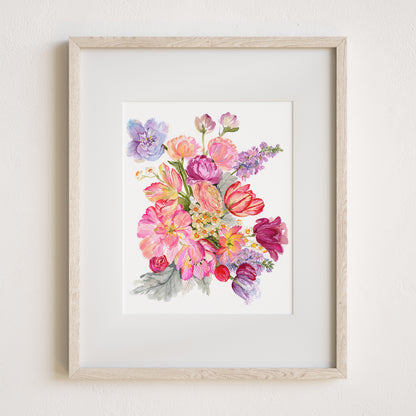 Fairy Tulips 8x10" with mat and frame, portrait view