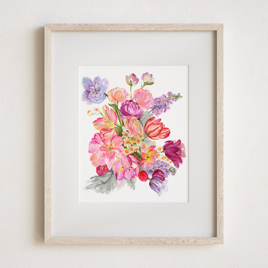 Fairy Tulips 8x10" with mat and frame, portrait view