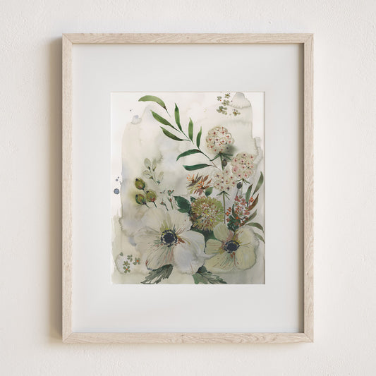 Garden Greens, 8x10" with mat and frame