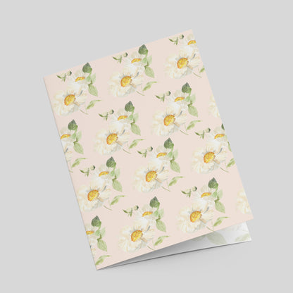 "Peony Pattern on Pink" Greeting Card