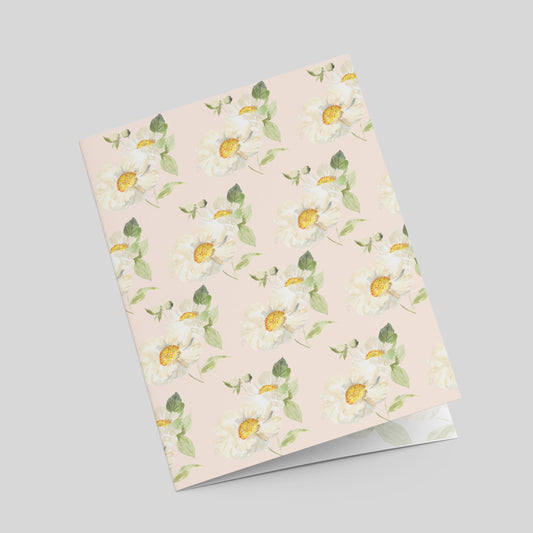 "Peony Pattern on Pink" Greeting Card