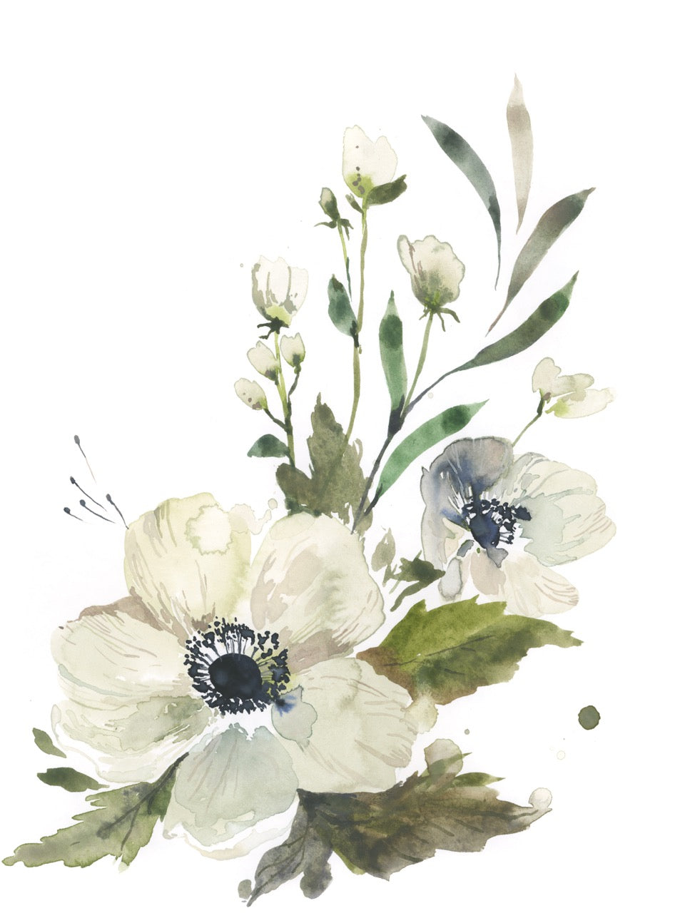 Simple Anemone Art Print, detailed view